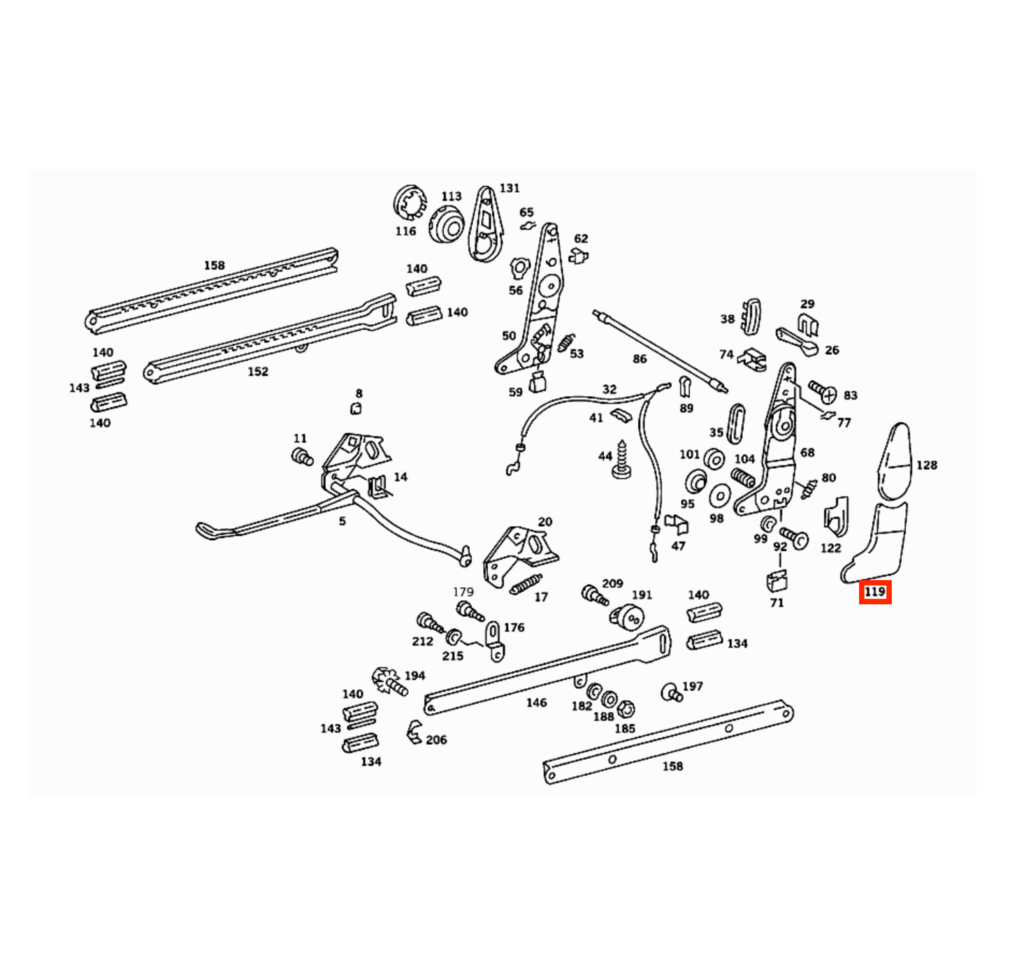 Mercedes W107 Front Seat Side Abdeckung Verkleidung links/rechts Chrome A1079131328 / A1079131428