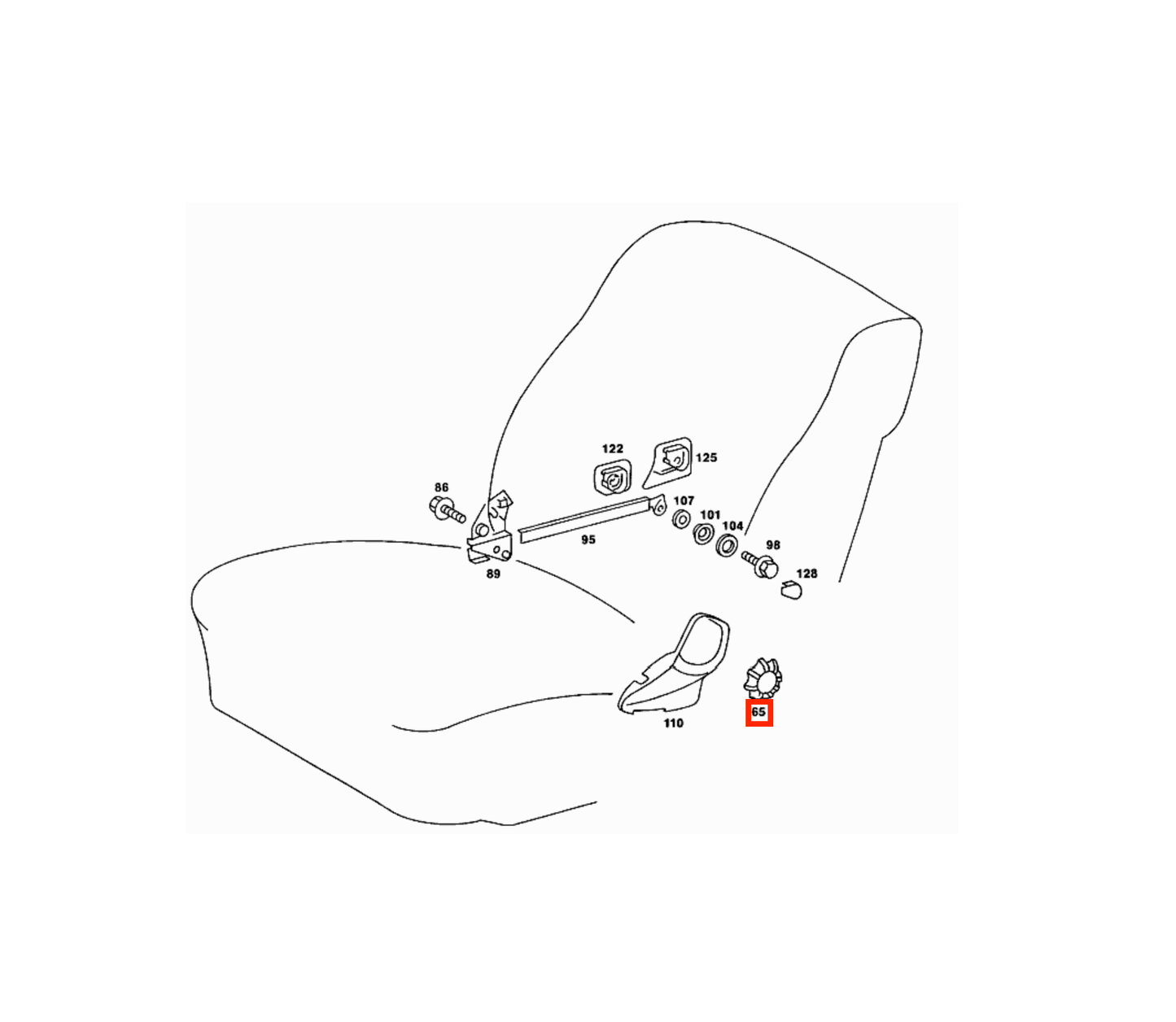 Mercedes W123 Front Seat Backrest Adjustment Knopf schwarz A0009181026