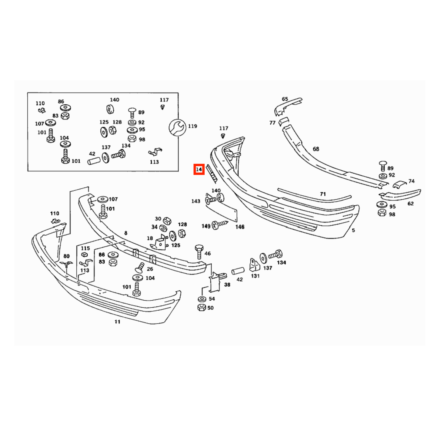 Mercedes W126 C126 Facelift Front Bumper Tow Hook Abdeckkappe Primed A1268850026