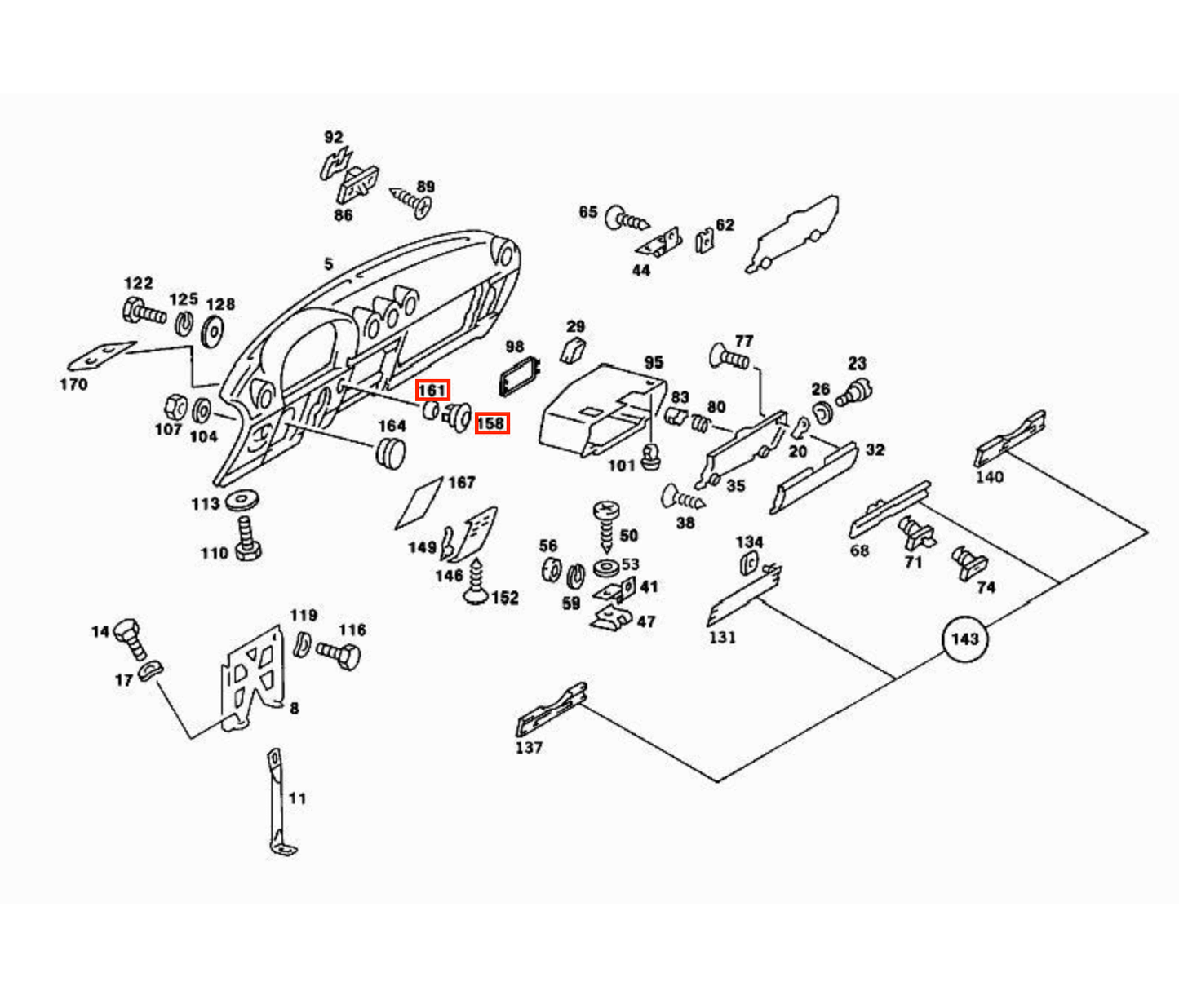 Mercedes R107 / W116 / W123 Ring For Ignition Lock A1236890080 / A1236890056