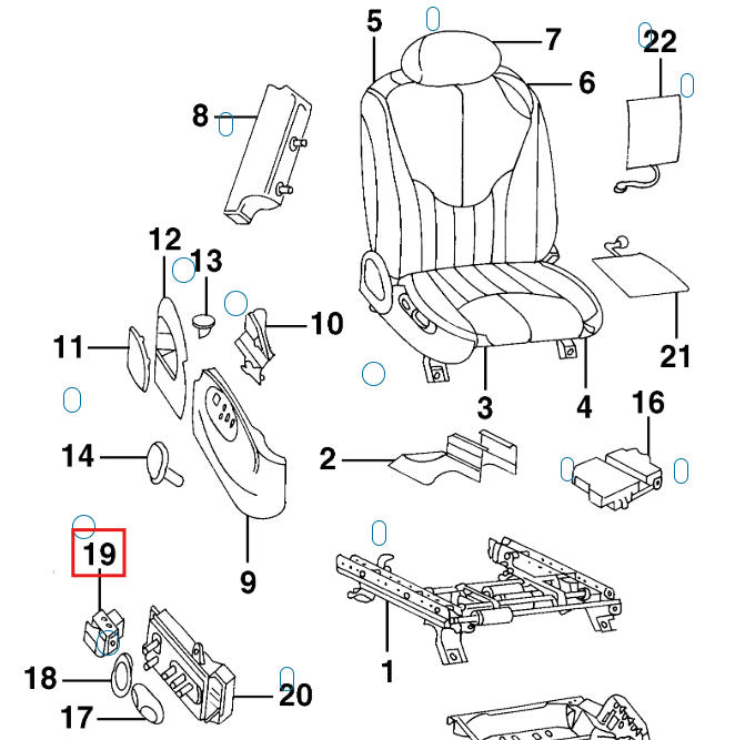 Jaguar S-Type Seat Lumbar Adjustment Schalter 2er-Set XR81411