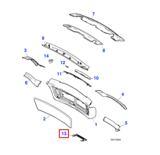 Jaguar X-Type Estate Latch Abdeckung C2S37570LEG