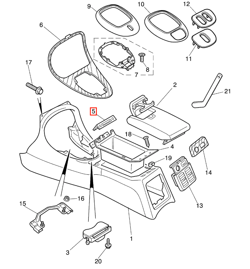 Jaguar XJ Mittelkonsole Armrest Finisher Black GNC7661