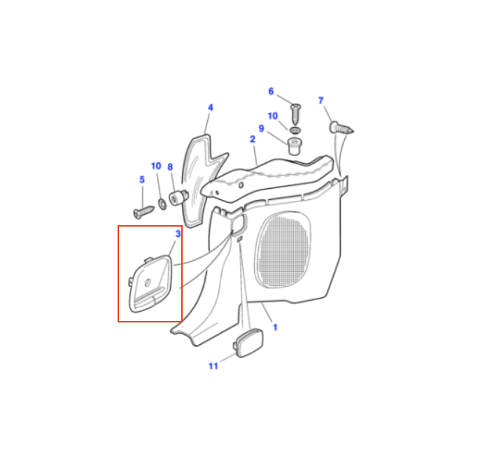 Jaguar XK8 / XKR X100 Schulter hinten Sicherheitsgurt Escutcheon alle Farben GJA2487BA / GJA2487AC (2 Ausführungs)
