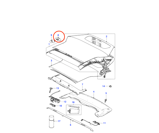 JAGUAR XK8 XKR X150 Cabriolet Top Access Abdeckung 2006-2014 C2P21483AMN