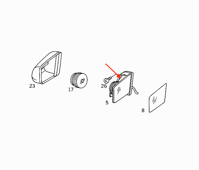 Mercedes Benz S W140 C W202 E W210 S202 S210 Mirror Repair Kit links/rechts schwarz 2028110298 / A2108106316