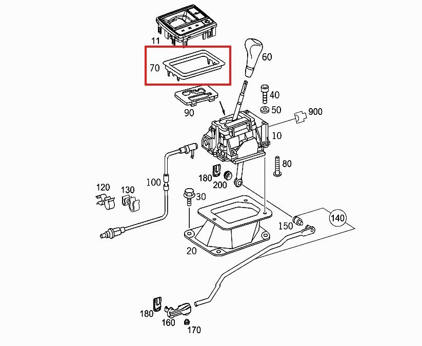 Mercedes G-Class W463 W461 W202 Gear Shifting Level Plastic Verkleidung schwarz A2022670188