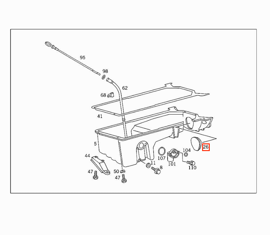 Mercedes R129 / R170 / W124 / W201 / W202 / W463 / W220 / W208 Oil Pan Abdeckkappe A1020140033