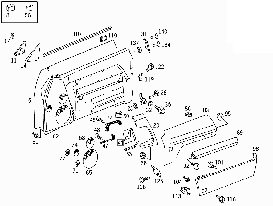 Mercedes R129 Piano schwarz Interior Verkleidung Set