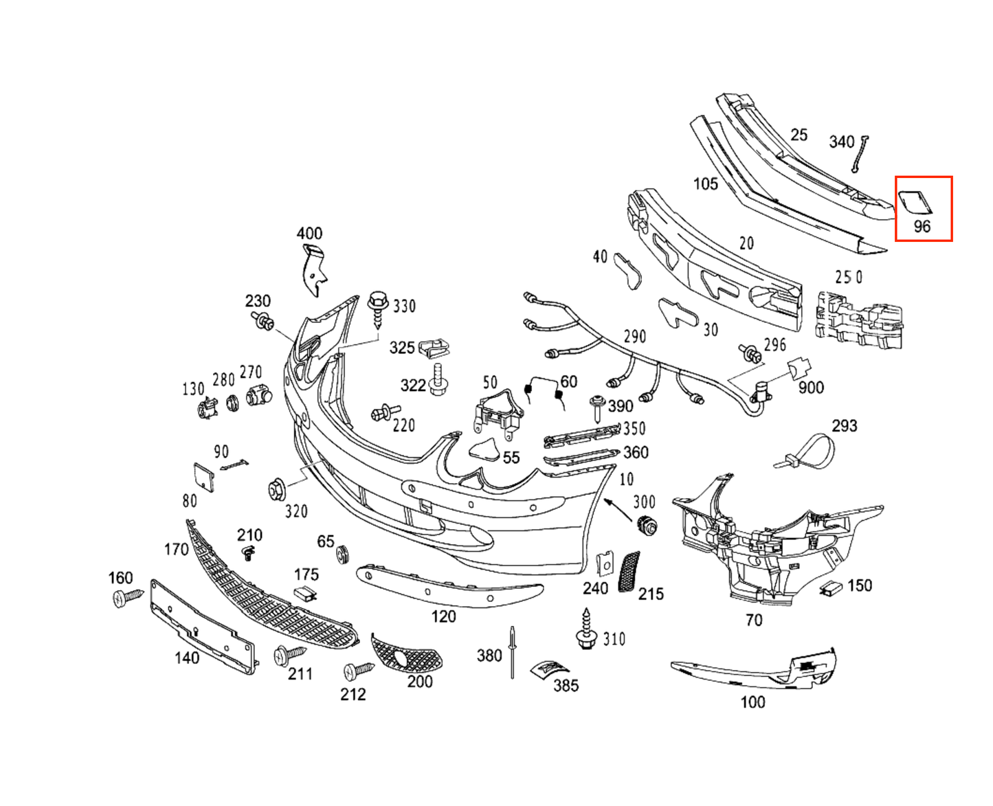 Mercedes R230 SL AMG Sport Front Bumper Abdeckung links/rechts Primed A2308850122 / A2308850222