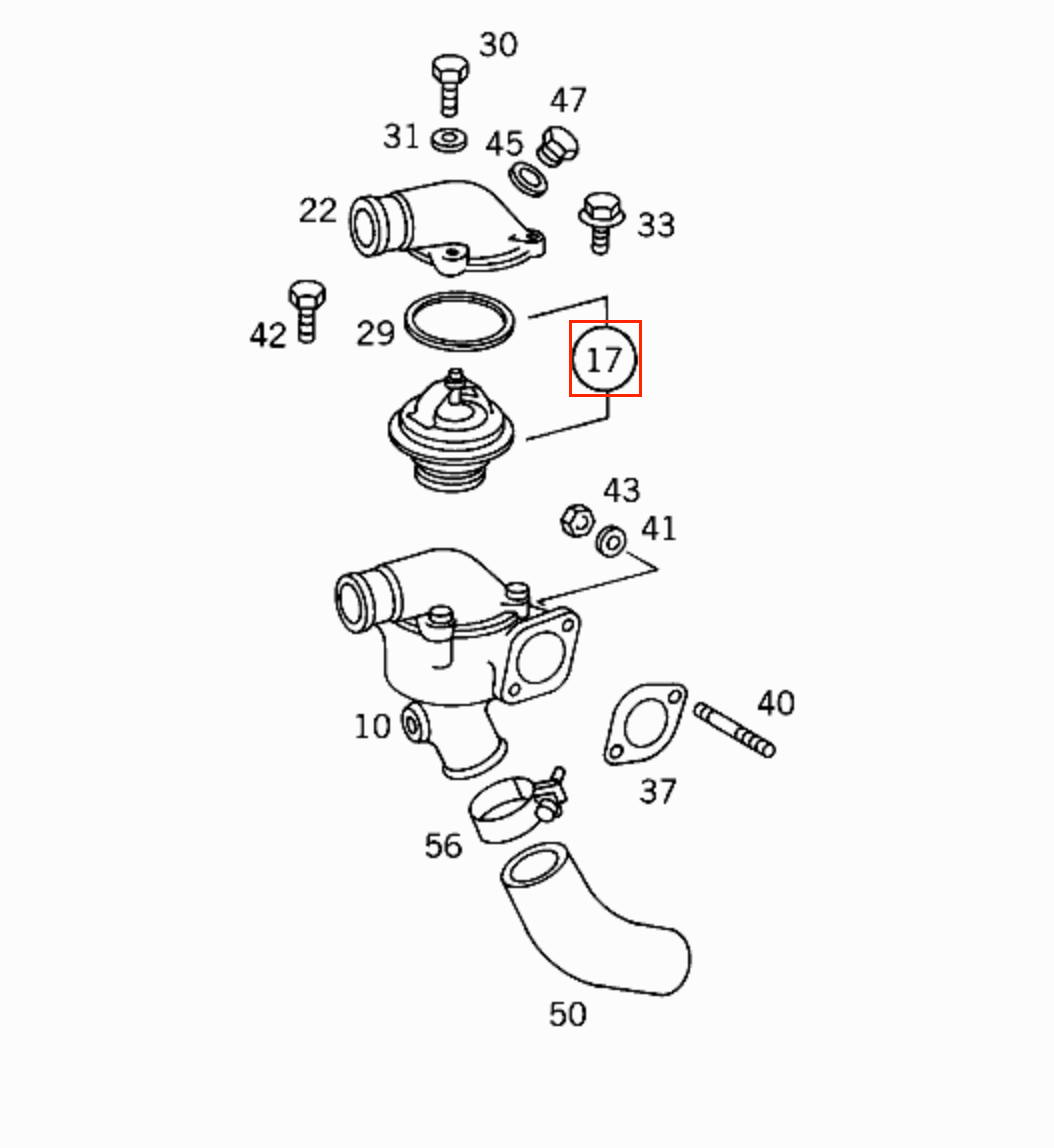 Mercedes W115 / W123 / W460 / T1 Thermostat 6162000415 / A11531713040