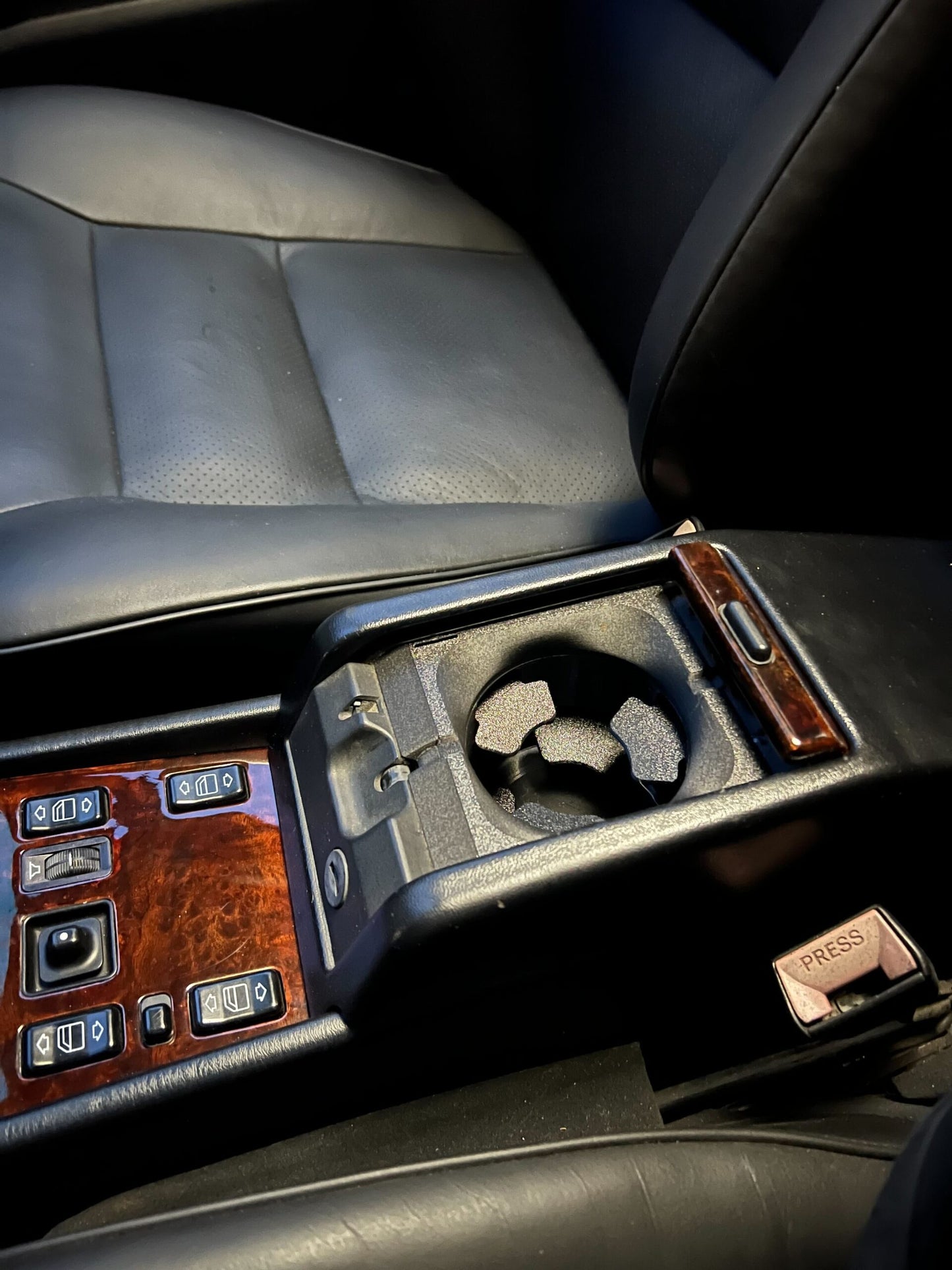 Mercedes W124 C124 A124 S124 Custom Cup Holder Insert Cupholder for Center Console Storage Box