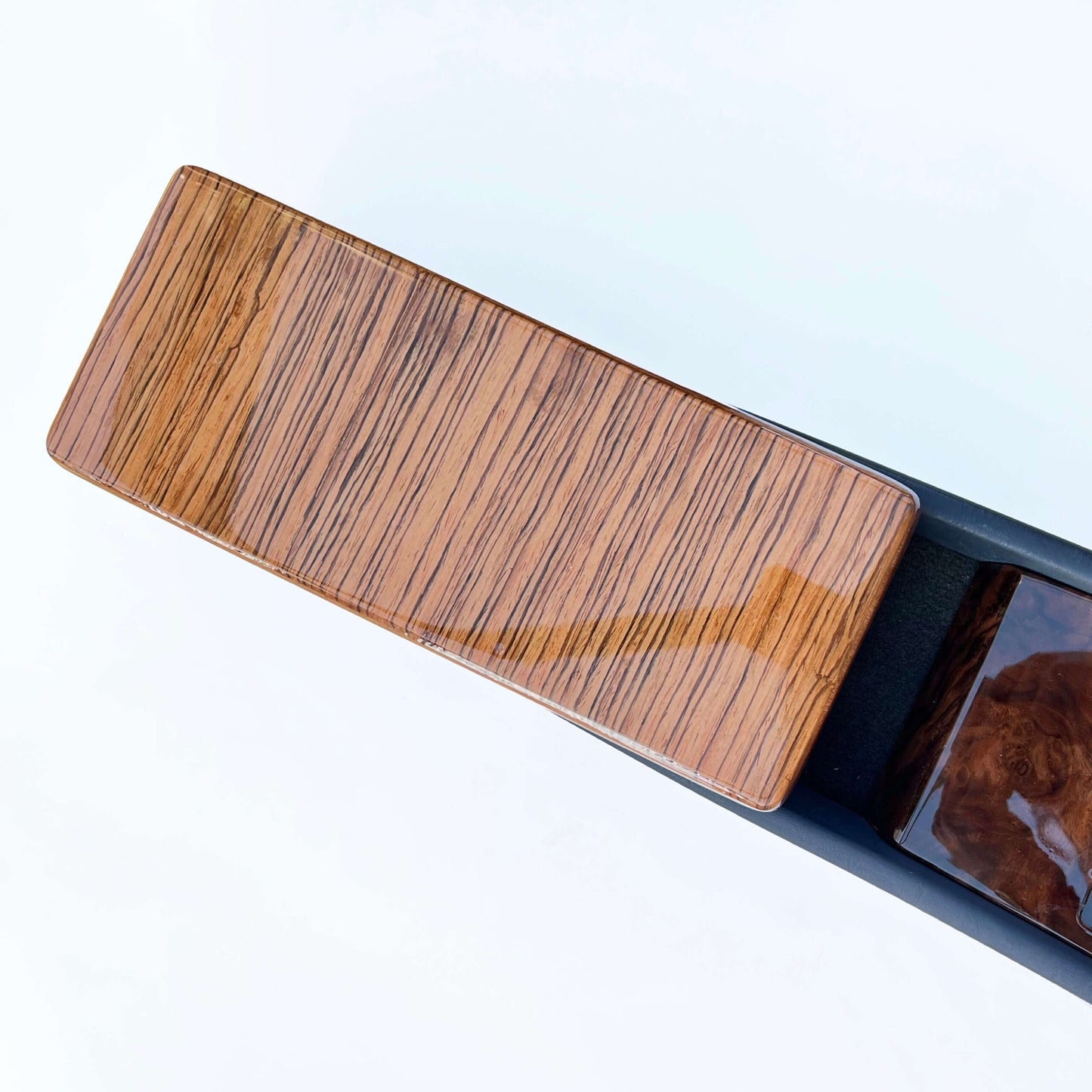 Mercedes W124 Central Console Armrest Leather And Wood Box
