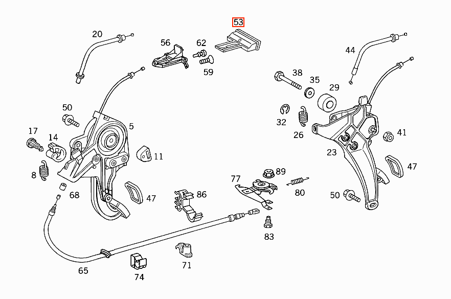 Mercedes W124 Parking Brake Handle schwarz A1244270320