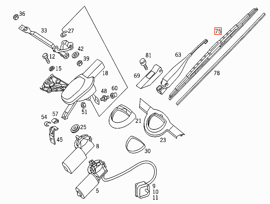 Mercedes R129 BOSCH Wiper Blade