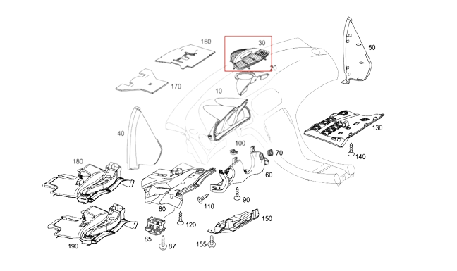 Mercedes R230 R230 Instrument Panel Dash Center Abdeckung (MERCEDES SL 03-05 A2306801139)