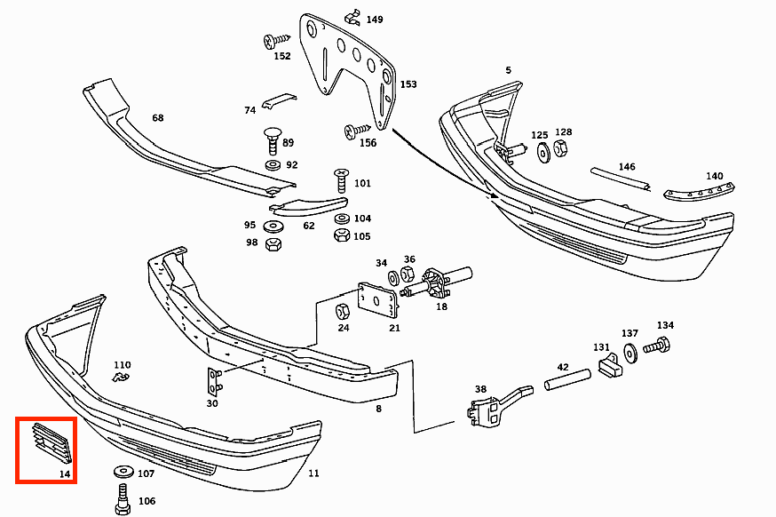 Mercedes W126 W126 Front Bumper Lower Tow Hook Grill Abdeckung Version USA Primed Mercedes-Benz A1268850226