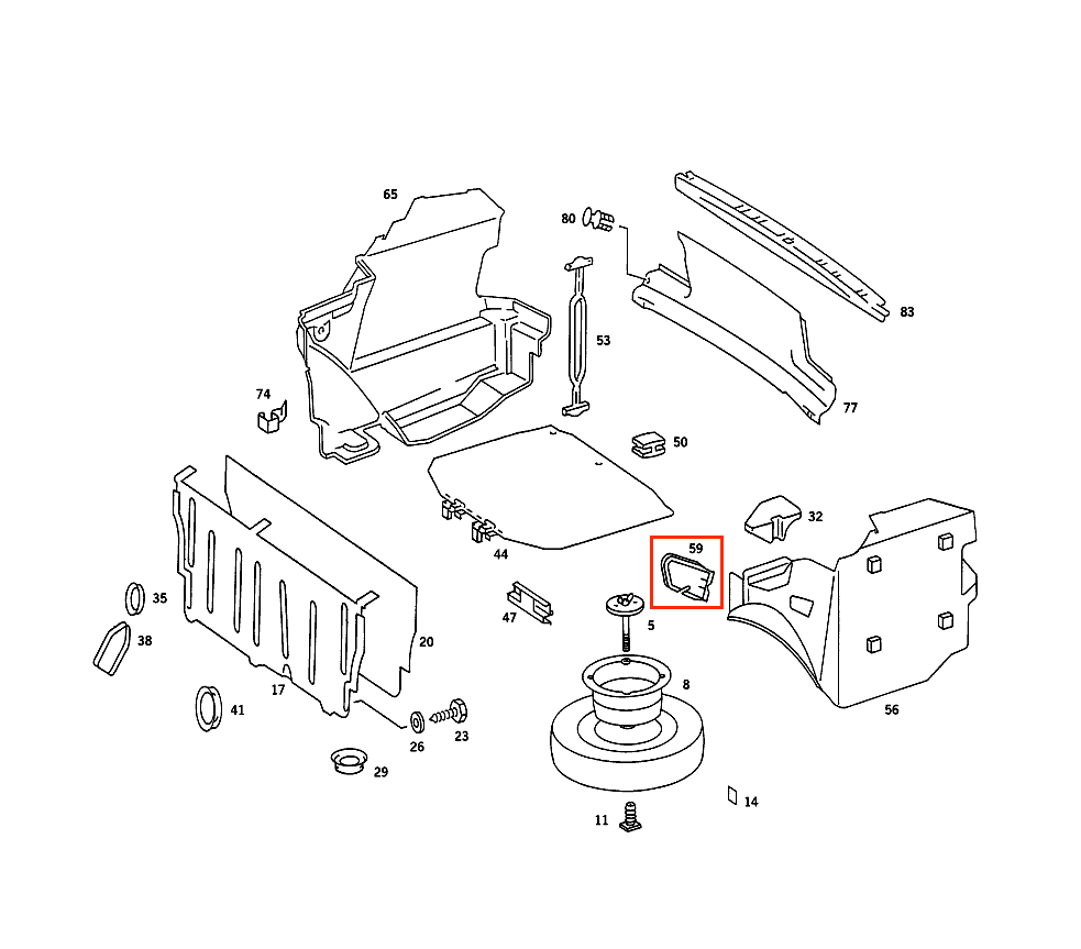 Mercedes W126 W126 SEC SEL SE Sliding Roof Emergency Release Abdeckung schwarz A1266931133