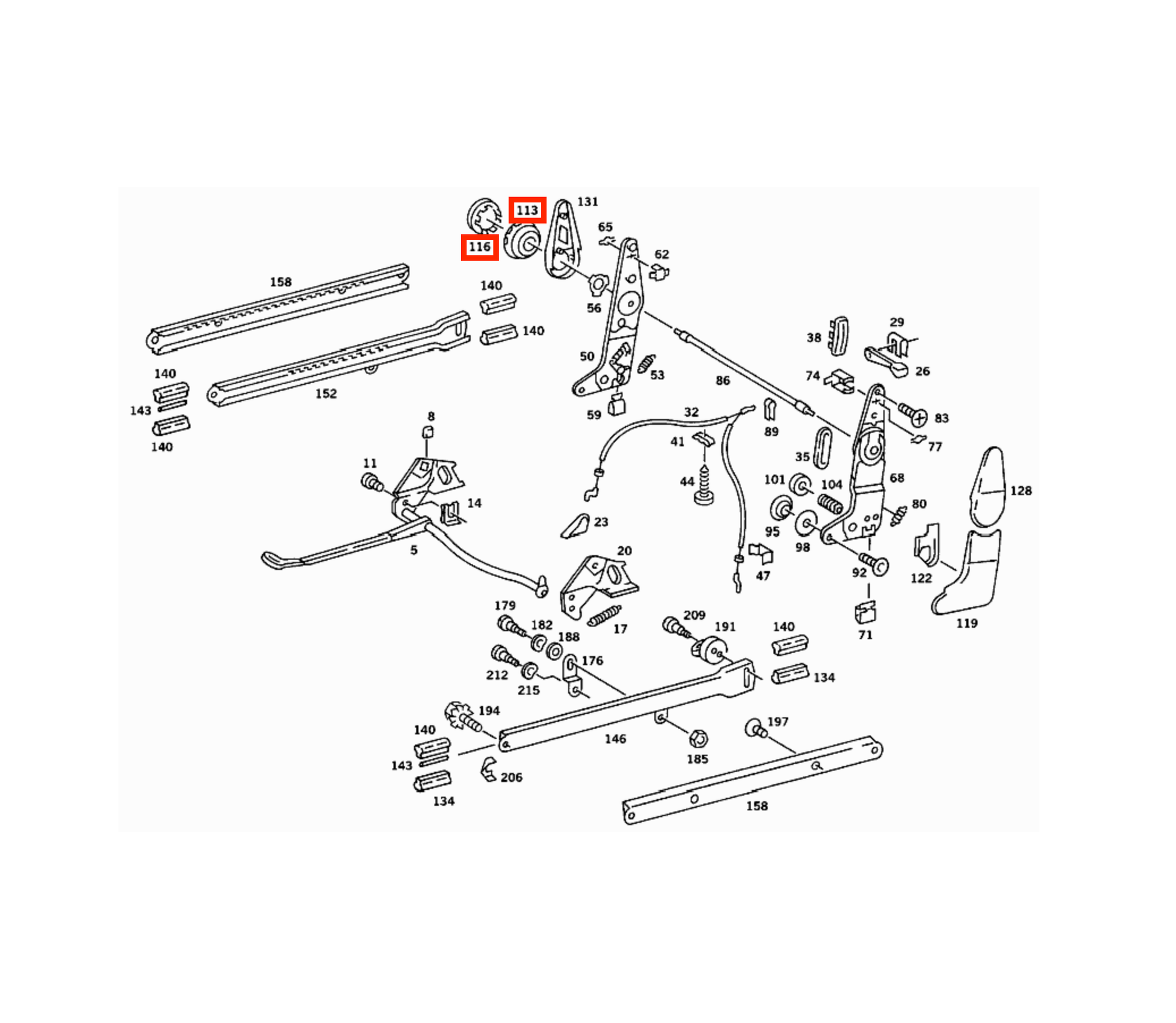Mercedes SL R107 / W114 / W115 / W116 Front Seat Backrest Adjustment Knopf schwarz A0009180826