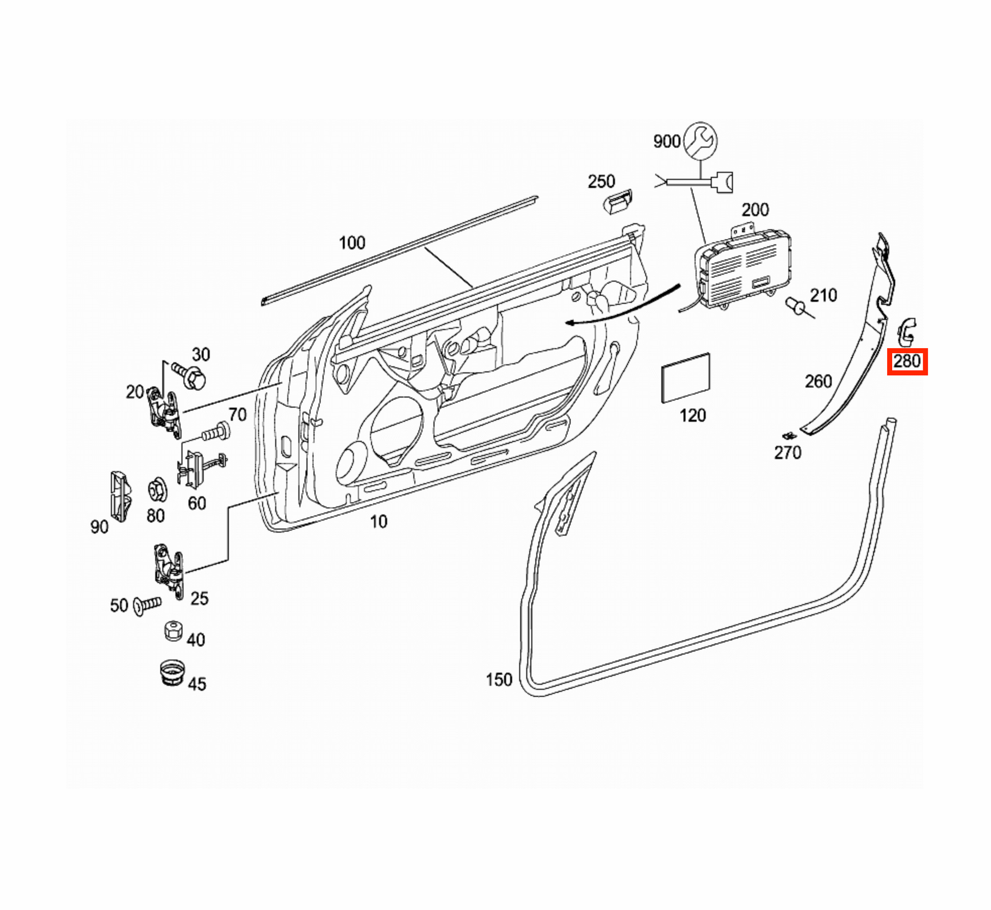 Mercedes SL R230 Door Panel Lock Abdeckung Verkleidung links/rechts A2307280321 / A2307280421
