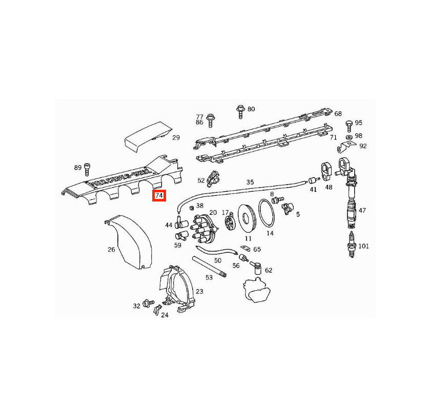Mercedes SL600 R129 / W140 / C140 CL V12 Engine Ignition Wire Abdeckung Many Colors A1201590625