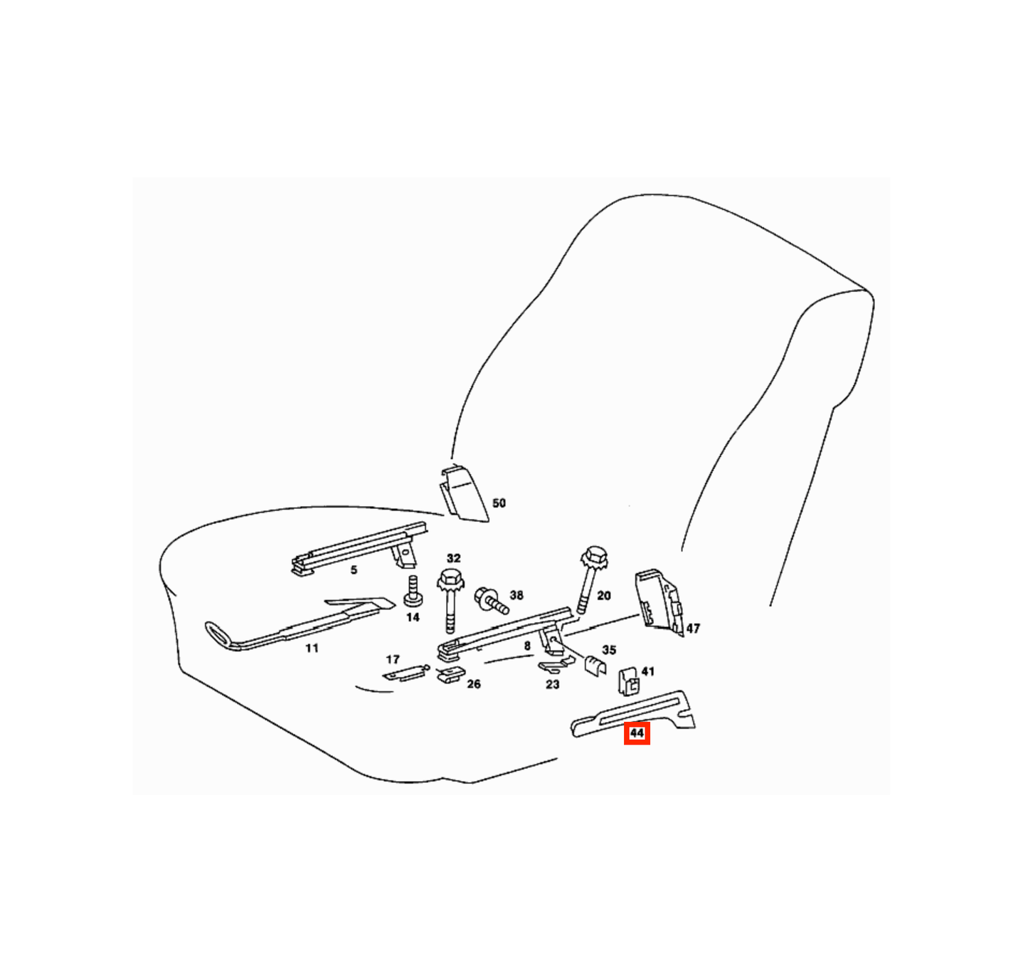 Mercedes W123 (Early Version) Front Seat Outer Side Abdeckung Verkleidung links/rechts A1239190120 / A1239190220