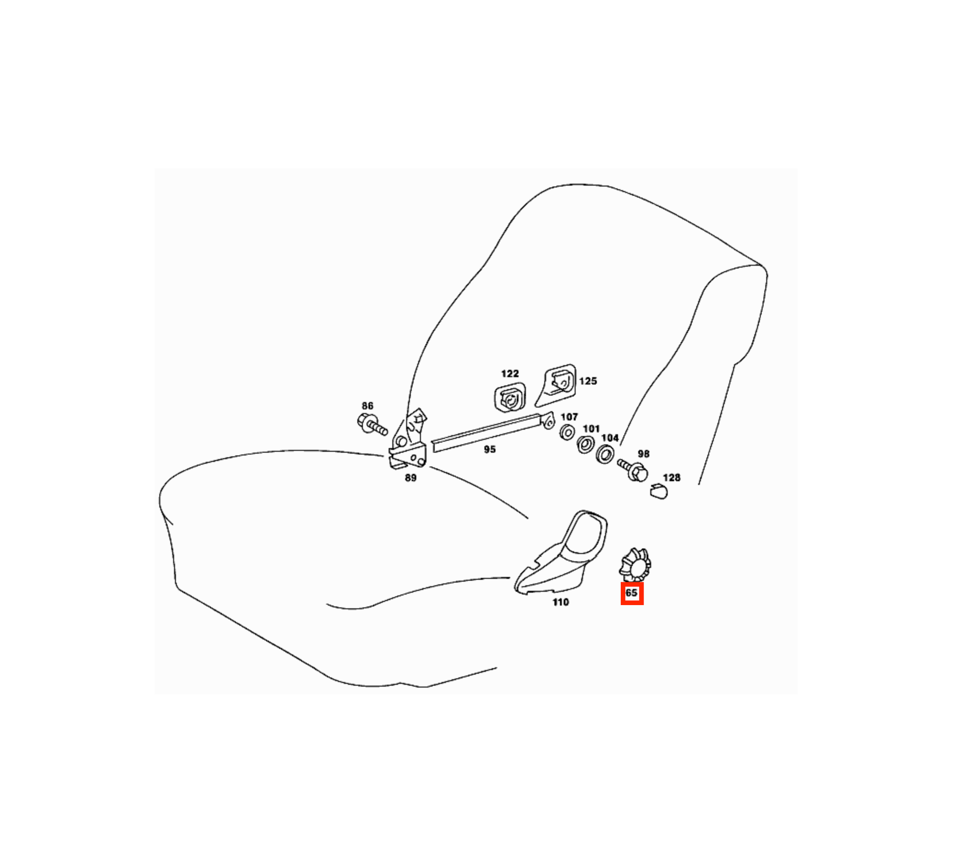 Mercedes W123 Front Seat Backrest Adjustment Knopf schwarz A0009181026