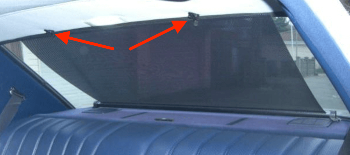 Mercedes W123 Rear Window Sun Shade Hook Set Repair Kit