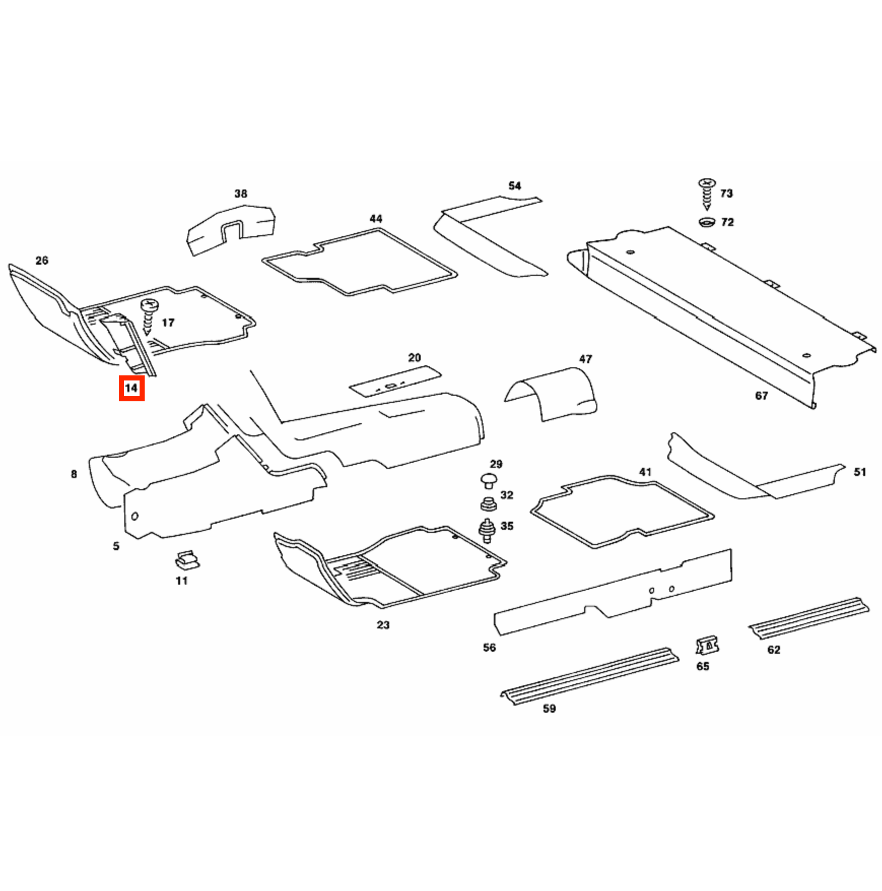 Mercedes W123 / S123 Footrest Deal Pedal A1236880706