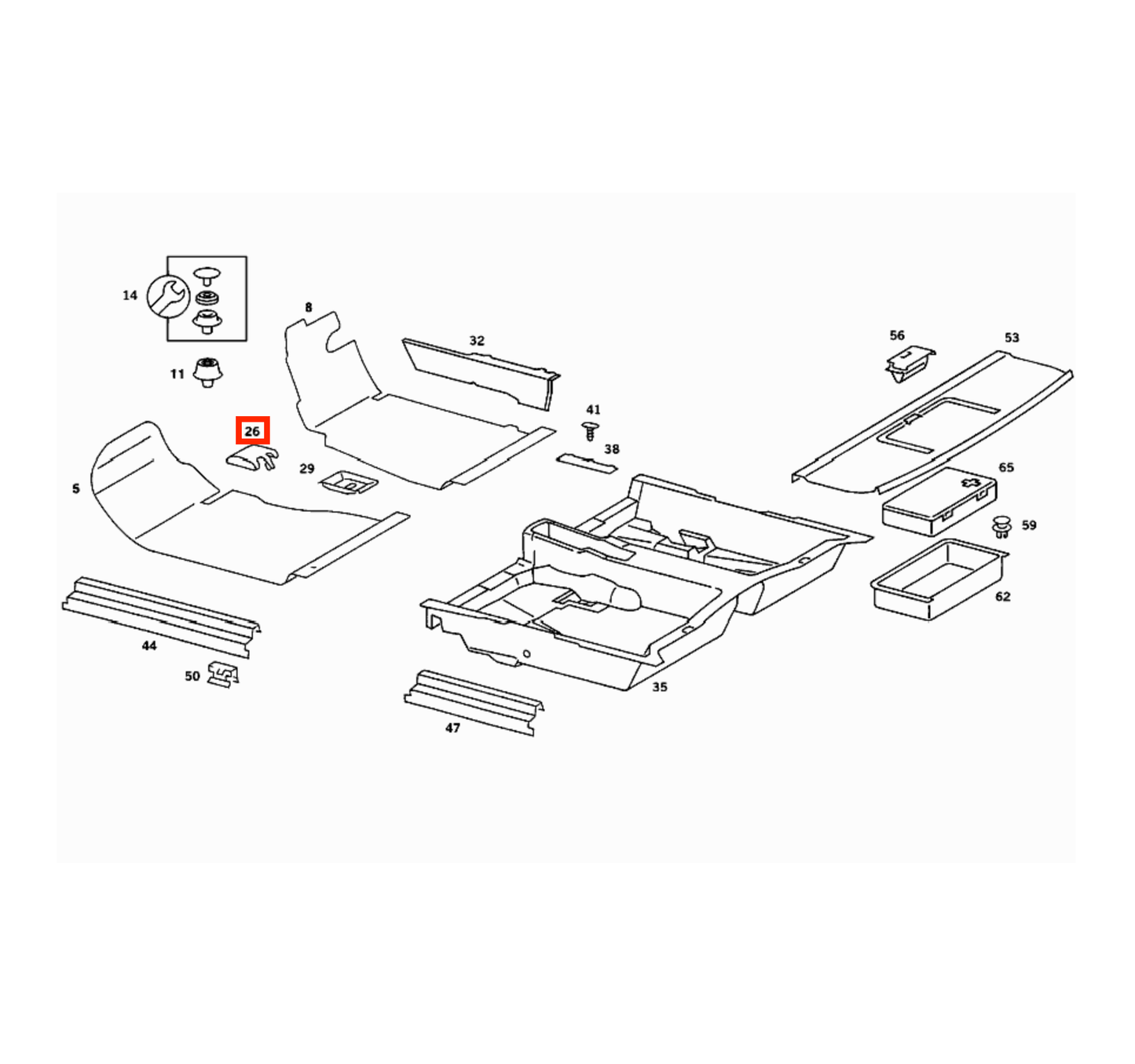 Mercedes W124 W201 Front Seat Rail Abdeckung Verkleidung links/rechts A1246842118 / A1246842218