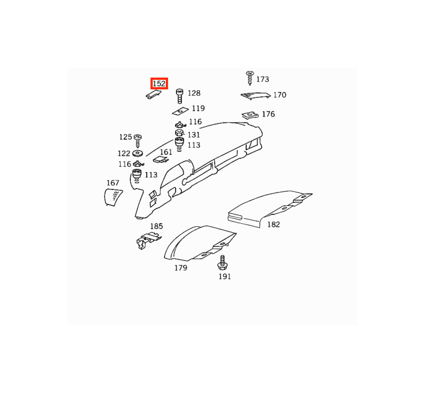 Mercedes W126 / C126 Dashboard Top Abdeckung Verkleidung A1266890383