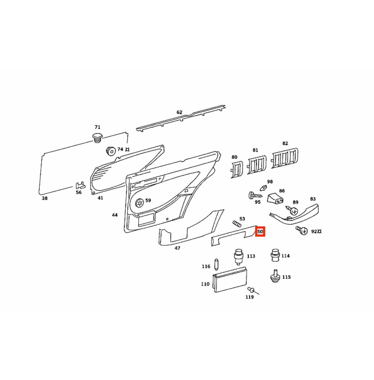 Mercedes W126 Door Panel Wooden Verkleidungs Complete Set A1267200322 / A1267200422 / A1267300122 / A1267300222