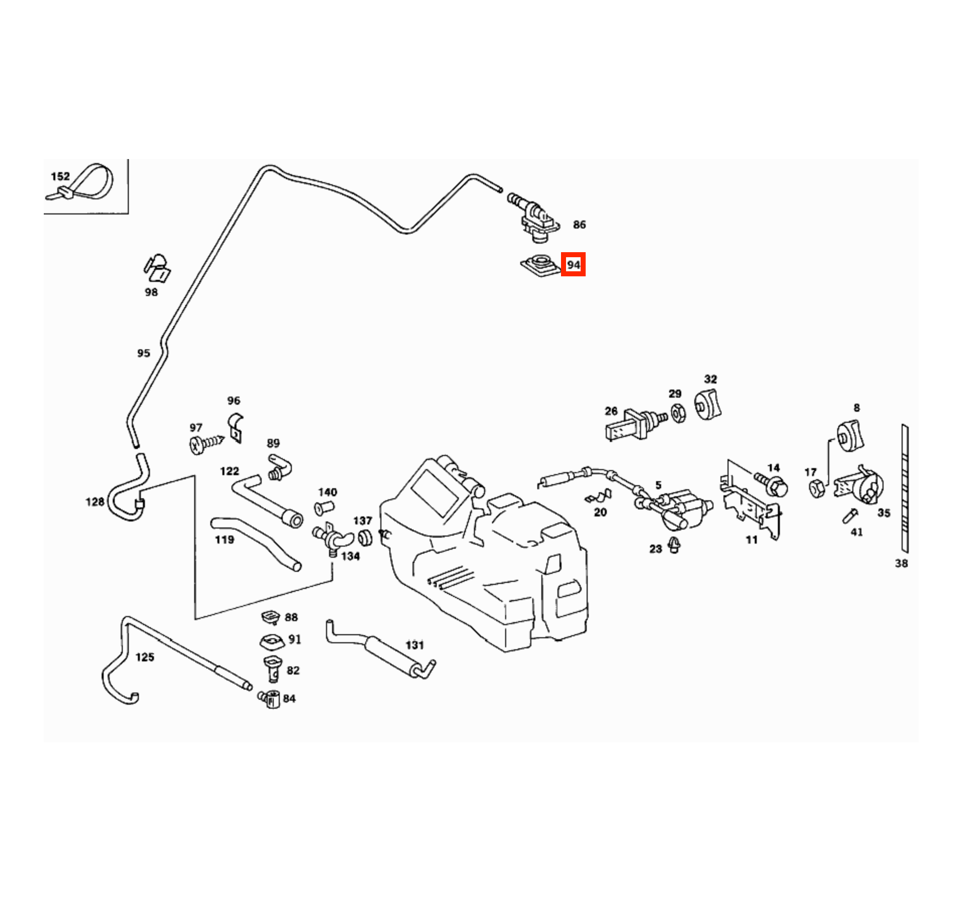 Mercedes W126 Roof Temperature Sensor Abdeckung Gitter A1268350119