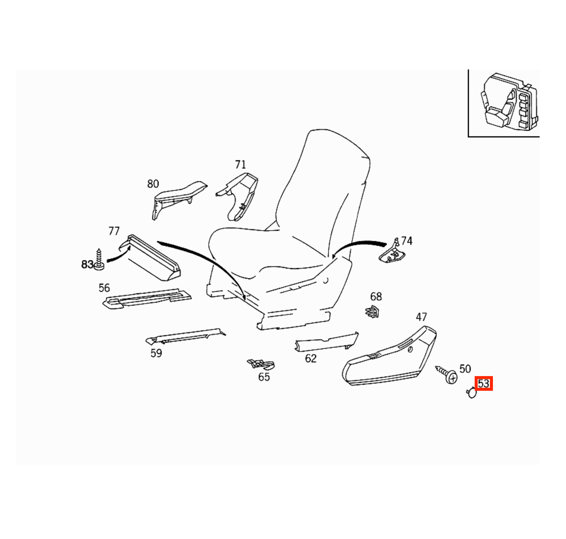 Mercedes W140 Front Seat Side Abdeckung Screw Cap A1409181930