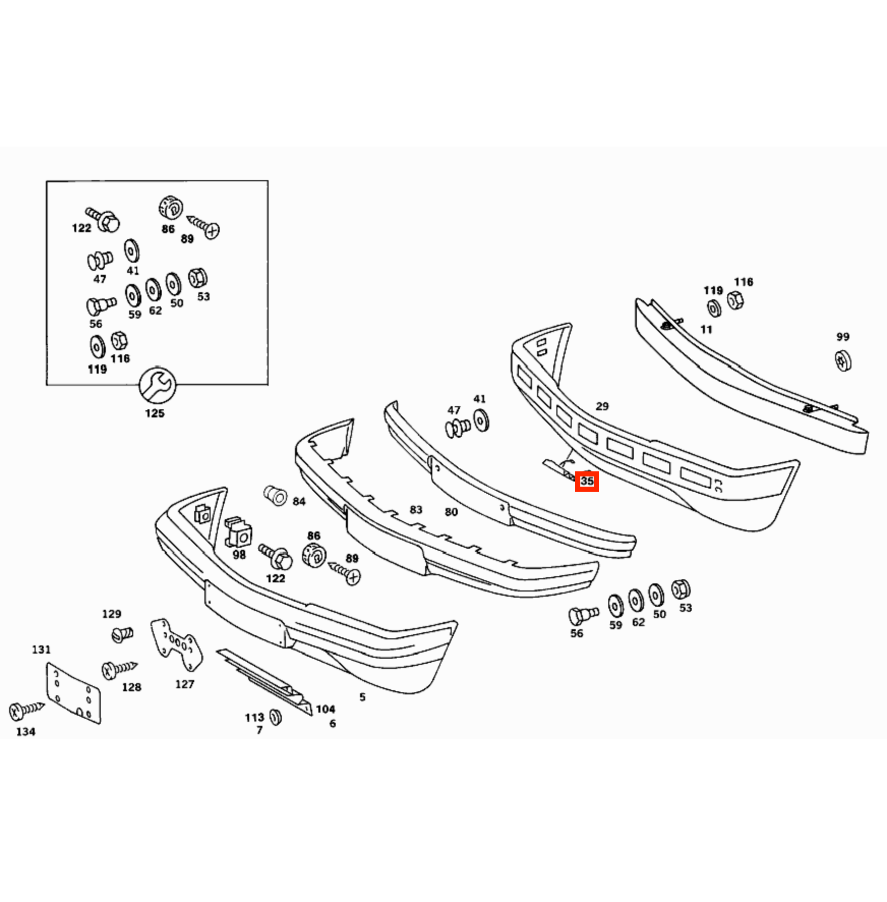 Mercedes W201 AMG Abschlepphaken-Abdeckung Stoßfänger vorn Verkleidung Primed HWA2018800105