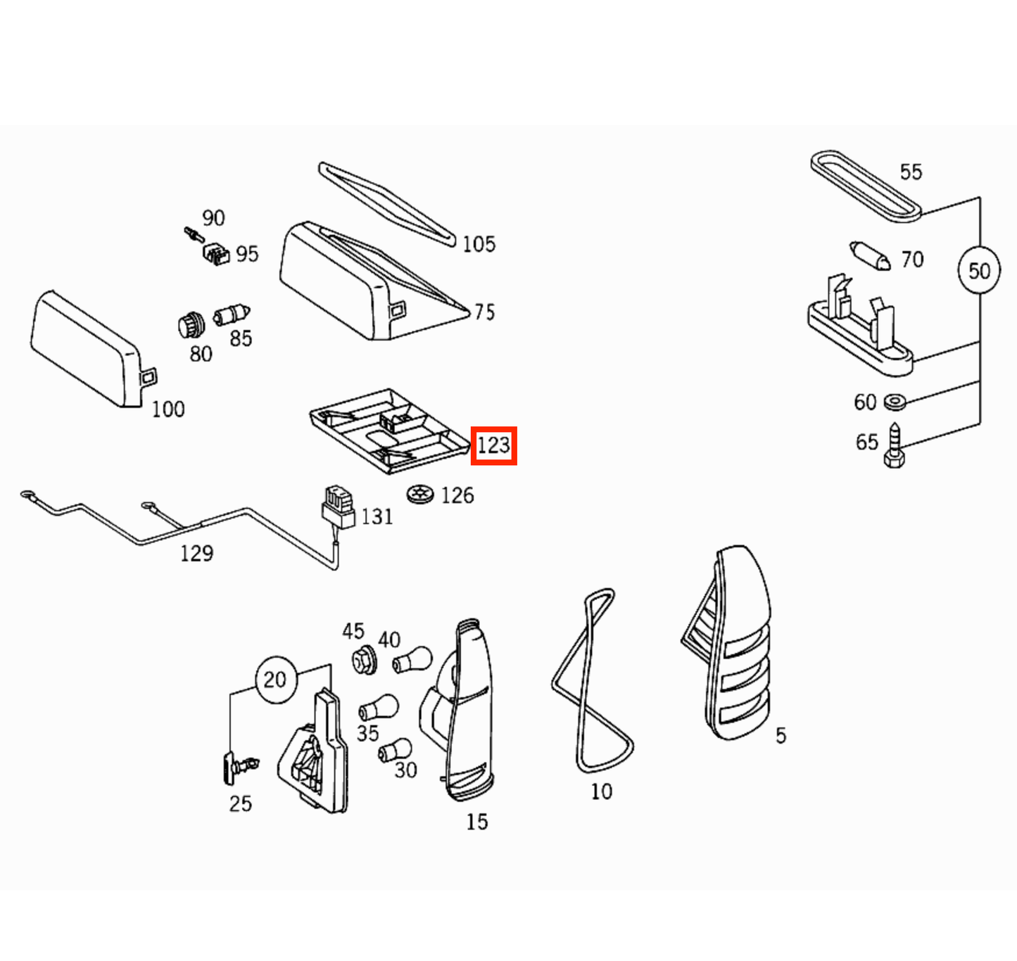 Mercedes W202 Third Brake Light Bracket A2028260031