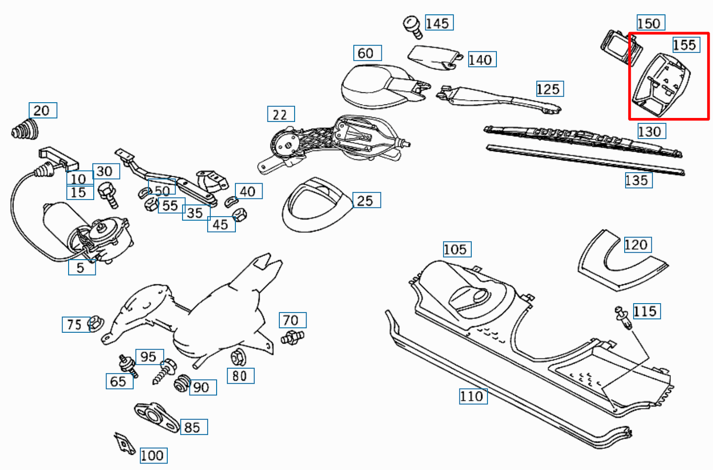 Mercedes R129 Interior Rain Sensor Abdeckung A1298220135