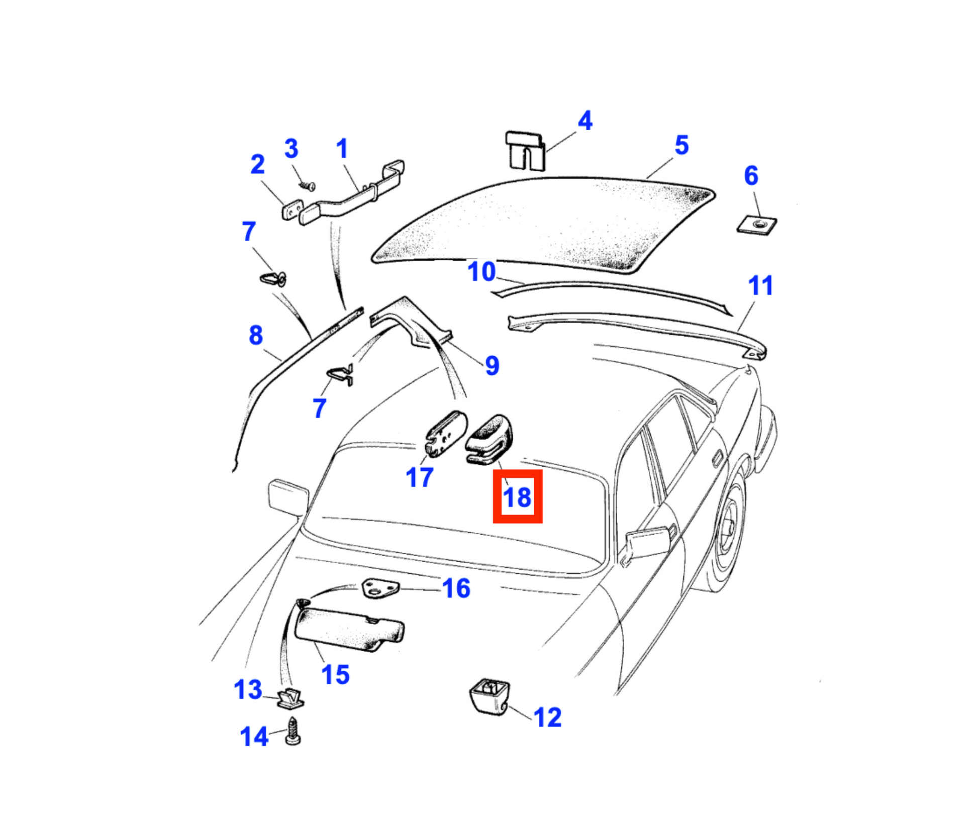 Jaguar XJ6 XJ12 Series 3 hinten Interior Map Light Abdeckung Kappe alle Farben BBC7431