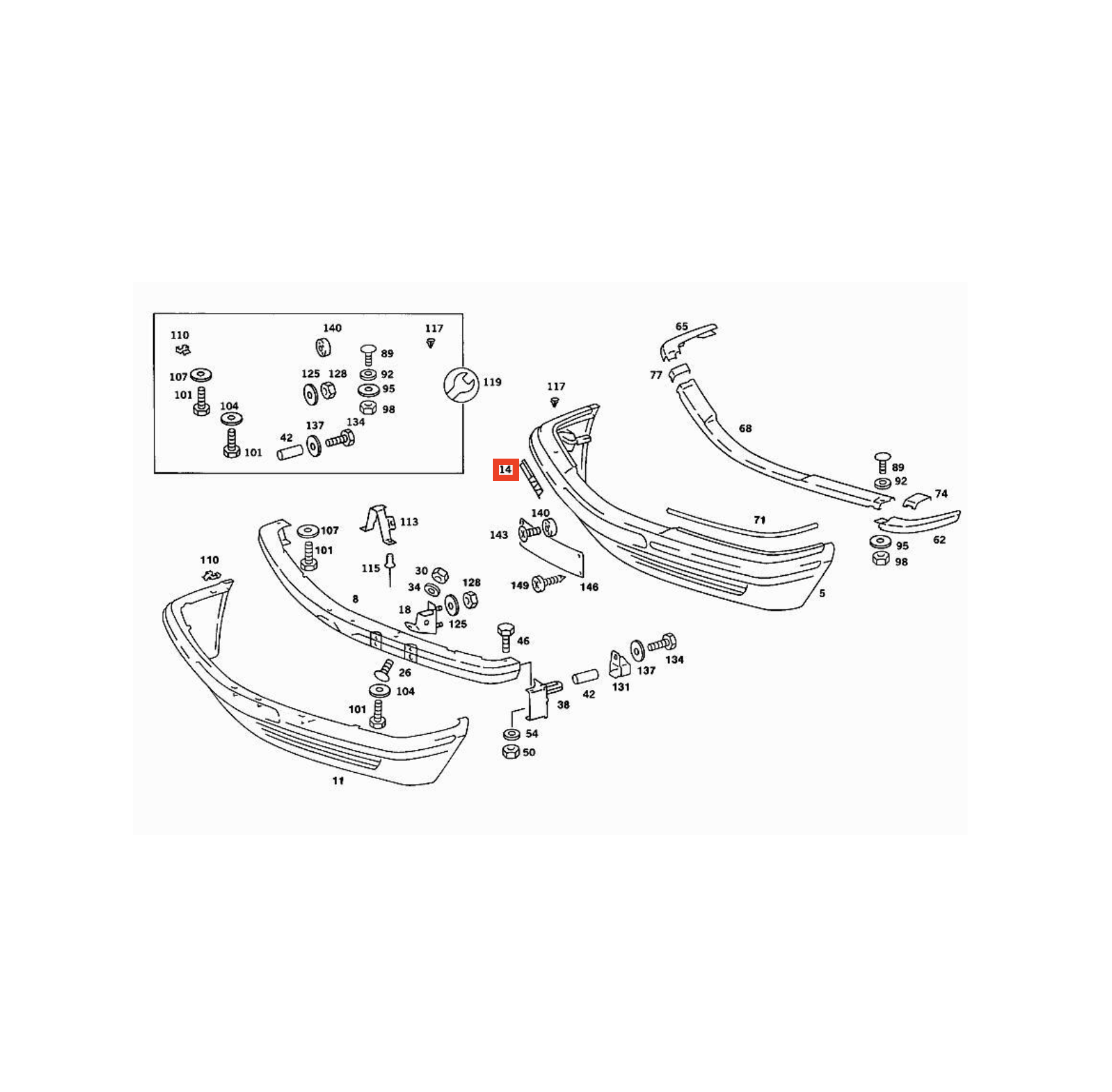 Mercedes C126 SEC Abschlepphaken-Abdeckung Stoßfänger vorn Primed A1268800305