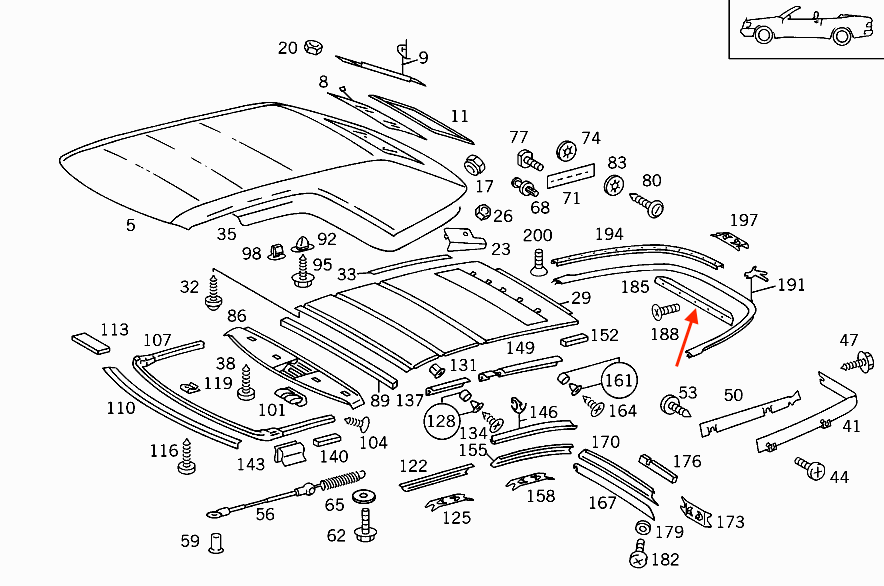 Mercedes A124 W124 Abdeckung Panel Fabric Bracket A1247700280