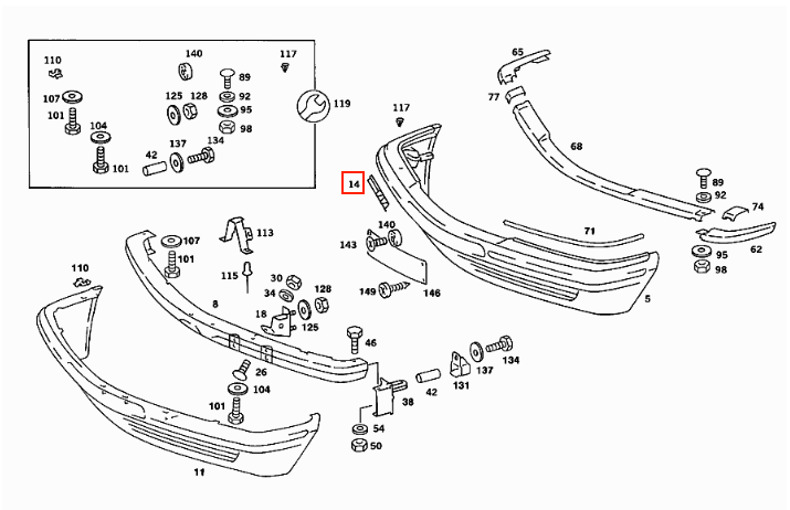 Mercedes W126 C126 Coupe Front Bumper Tow Eye Hook Abdeckung Flap Primed A1268850126