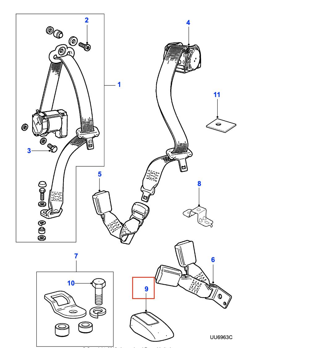 Jaguar S Type ISOFIX Child Seat Restrainer Abdeckung alle Farben XR842622