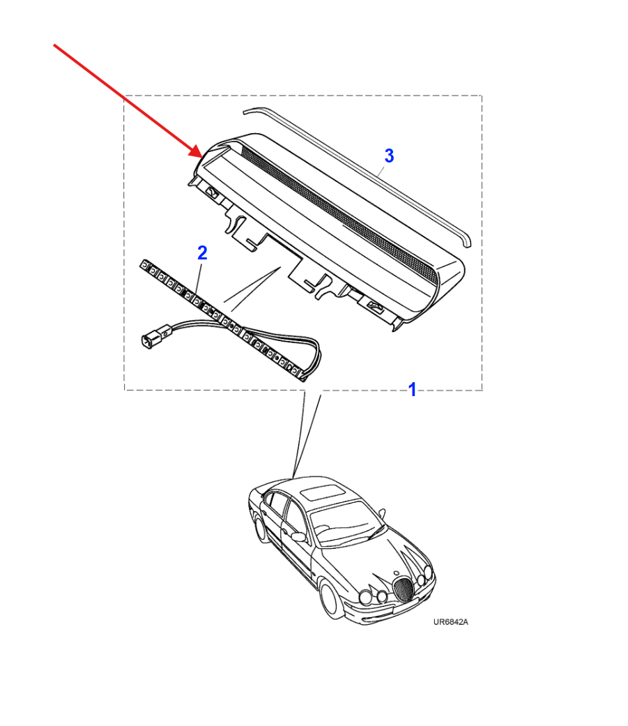 Jaguar S-Type (X200) High Mounted Stop Lamp alle Farben XR832362