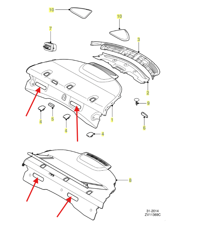 Jaguar S-Type X200 / XF / X-Type hinten links und rechts hinten Seat Latch Abdeckungs 2er-Set Grafit