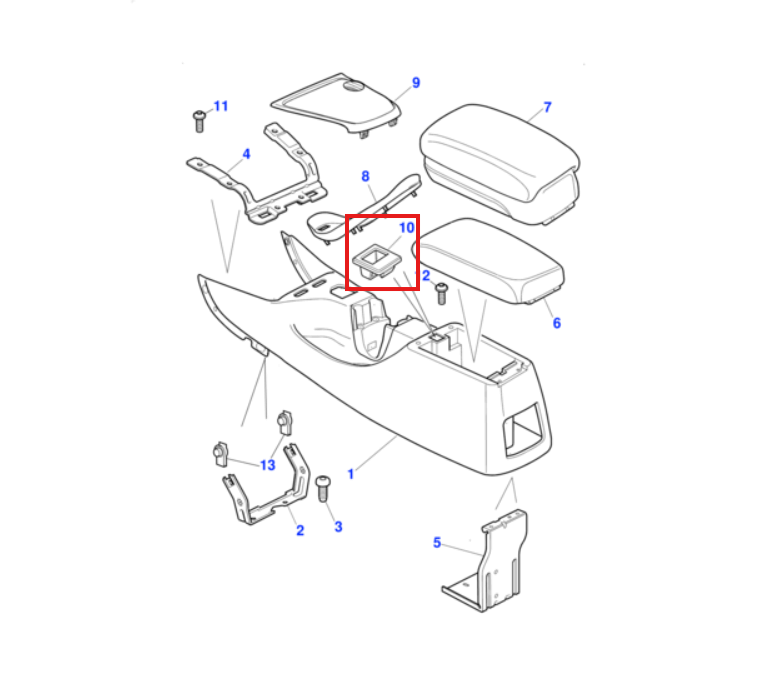 Jaguar X-type Armrest Lid Catch Mechanism Latch Halter C2S19709