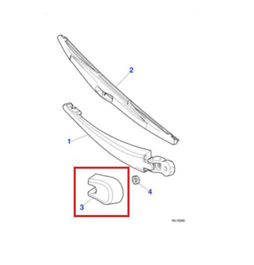Jaguar X-Type Estate Tailgate Wiper Arm Abdeckung Black C2S19758