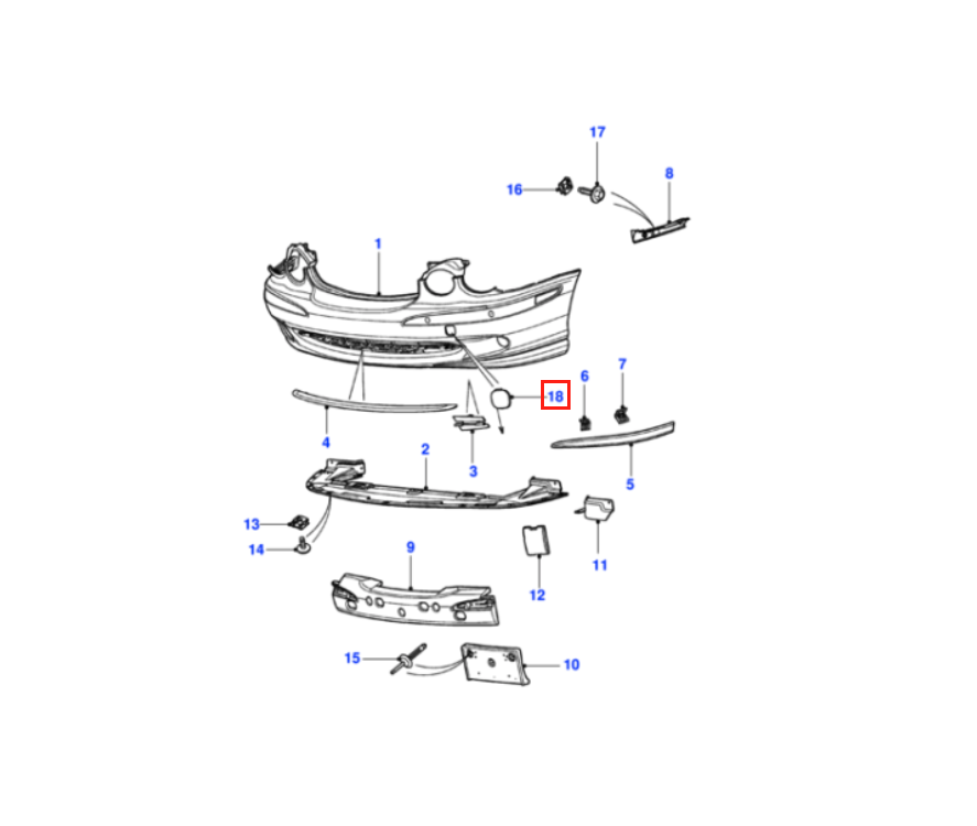 Jaguar X-Type vorn Stoßfänger Abschleppöse Abdeckung Primed C2S27556XXX