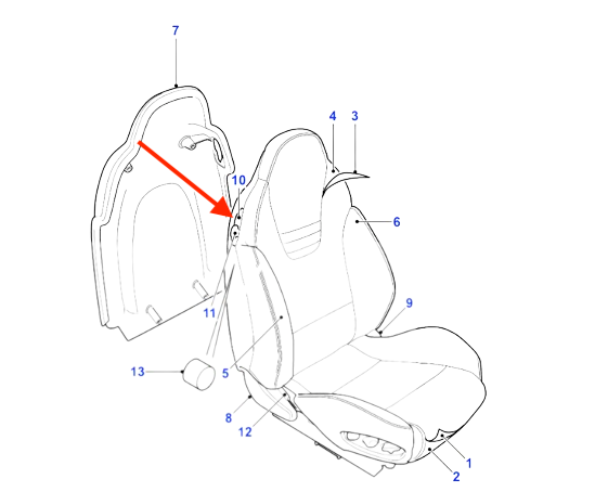 Jaguar X100 XK8 Coupé Seat Tilt Surround Verkleidung Escutcheon vorn Seat GJE4762AA