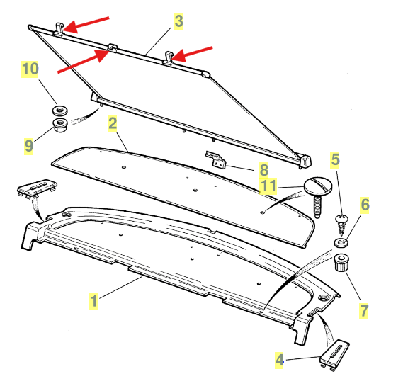 Jaguar X300 / X308 / XJ6 / XJR / XJ12 hinten Sun Blinds Hooks und Griff alle Farben JLM11831