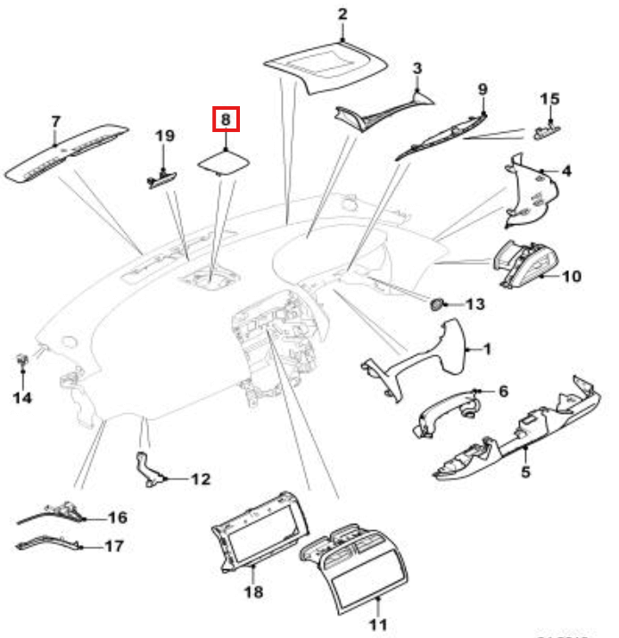 Jaguar XE Lift vorn Armaturenbrett Central Lautsprecher Abdeckung 2 Colors GX73-04405-AAW